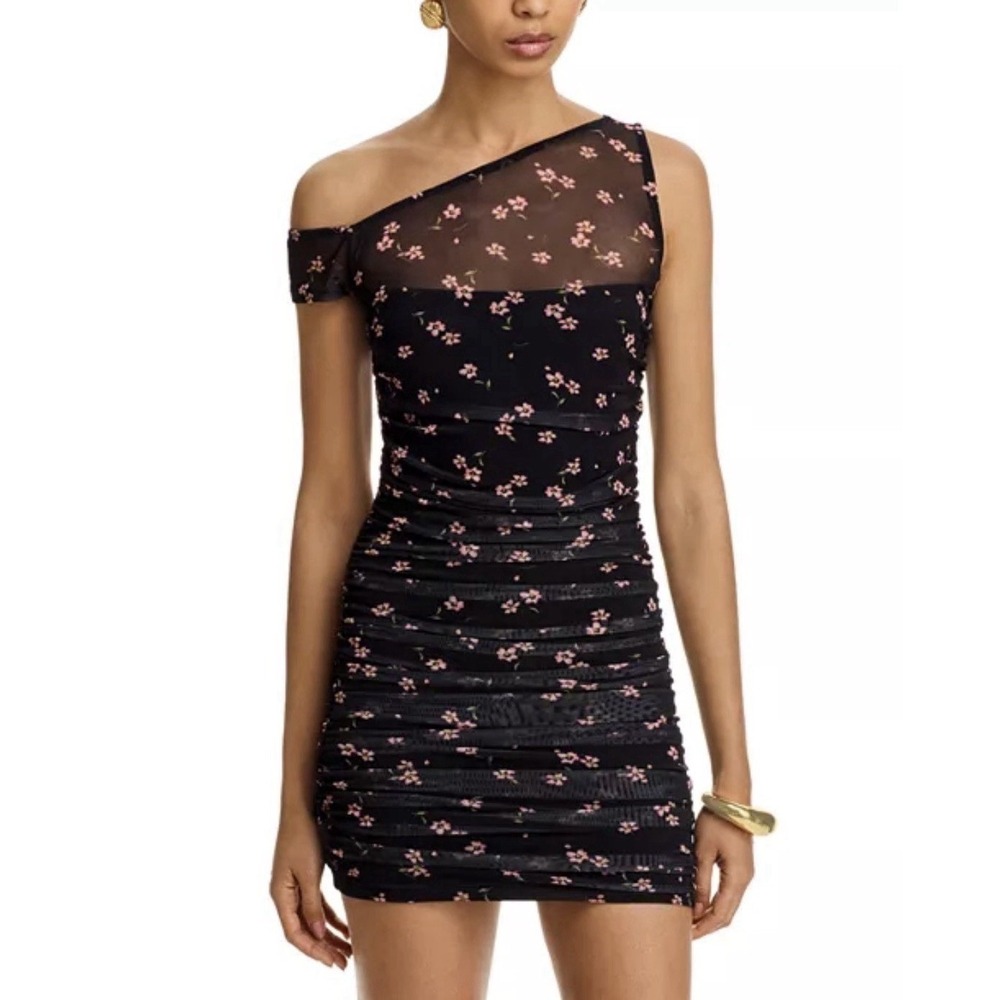AFRM Rowena Floral One Shoulder Mini Dress